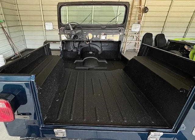 1984 Jeep CJ7 interior after spray-in bed liner