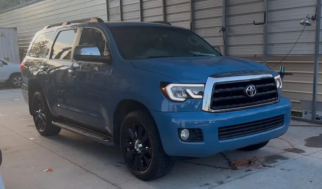 2017 Toyota Sequoia after custom blue finish